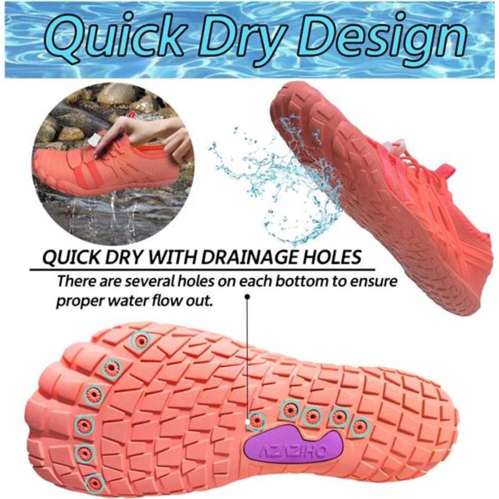 Women Men Quick-Dry Water Shoes Barefoot Non-Slip Hike Beach Aqua Swim Camping - Picture 4 of 11